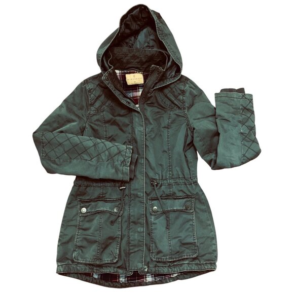 Prince & Fox Womens Green Quilted Hooded Utility Jacket M - Picture 3 of 13